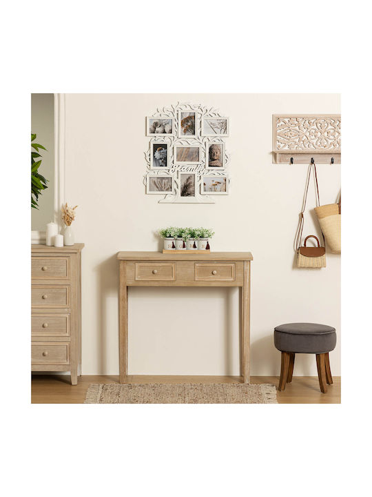Wall-mounted Multi Picture Frame 9 Photos Plastic with White Frame