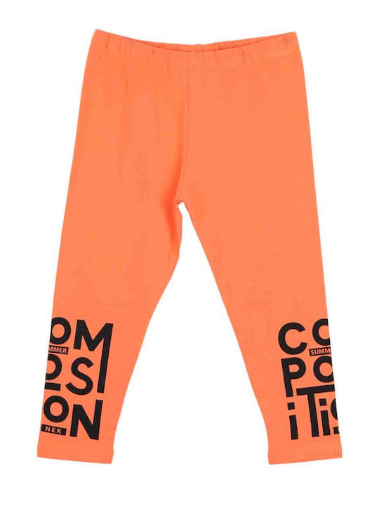 Kids' Set with Leggings Summer 2pcs Black/Coral