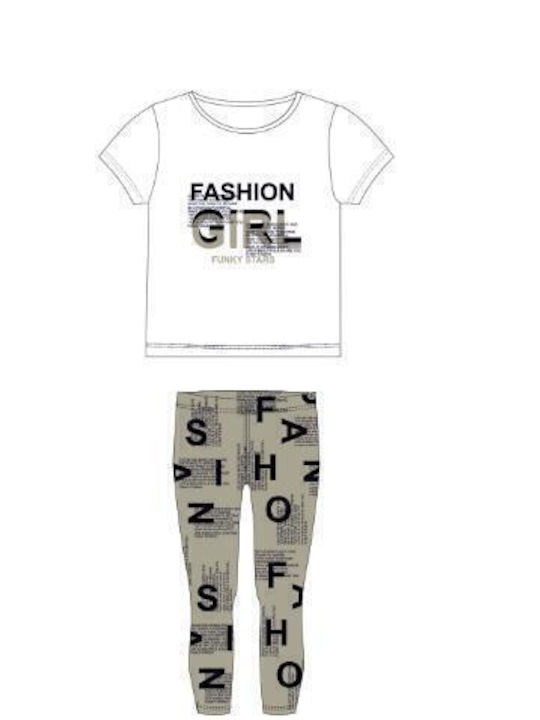 Kids' Set with Leggings Summer 2pcs White