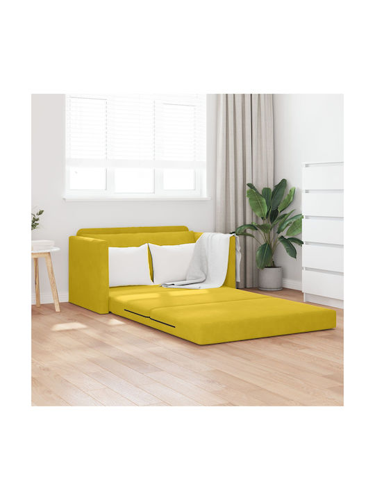 vidaXL Two-Seater Couch Bed Velvet Yellow 124x204x61 cm