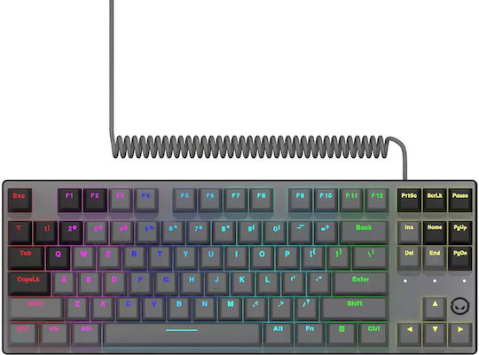 Lorgar AZAR 514 Gaming Tastatură Mecanică Tenkeyless cu Personalizat comutatoare și iluminare RGB (Engleză UK)