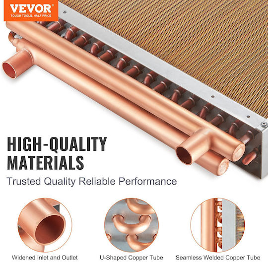 Vevor 18"x20" 3-Row Water-to-Air Heat Exchanger Cpgshrq18200vcz68v0
