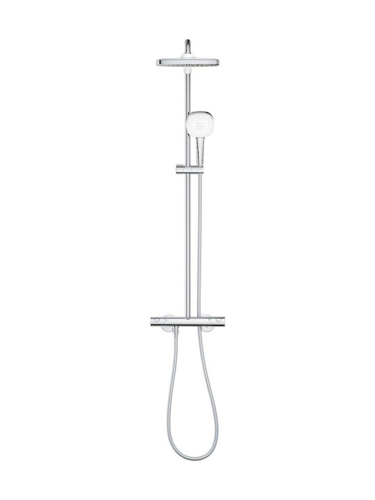 Grohe Tempesta Cube 250 Duschsäule mit Wannenbatterie Silber
