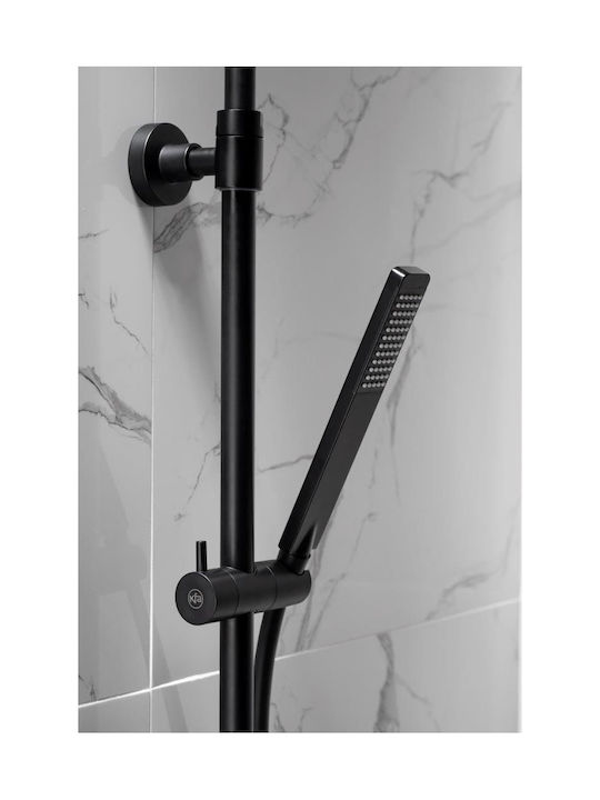KFA Adjustable Shower Column with Bathtub Mixer 155cm Black