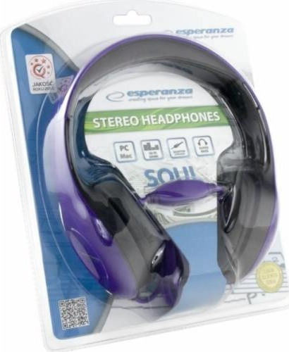 Esperanza EH138V Wired On Ear Headphones Purple