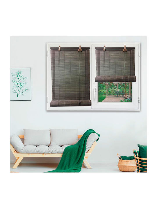 Beschattungsrollo Bamboo in Gray Farbe L200xH200cm