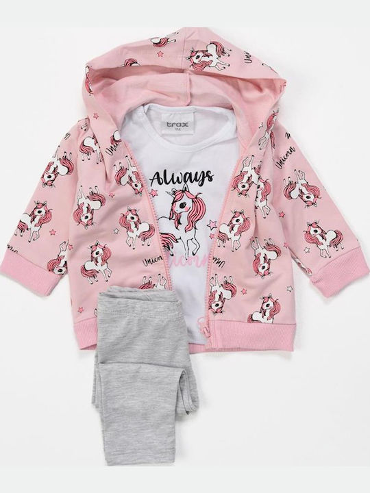 Kids' Set with Leggings Winter 3pcs Pink