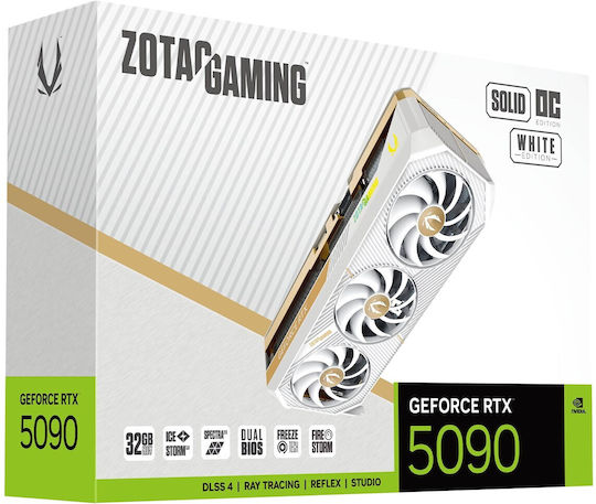 Zotac GeForce RTX 5090 32GB GDDR7 SOLID OC White Edition Κάρτα Γραφικών