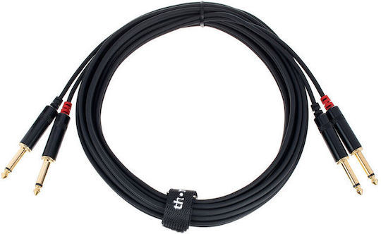 Pro snake TPI-Twin Cable 2 x 6.3mm male - 6.3mm male 0.6m