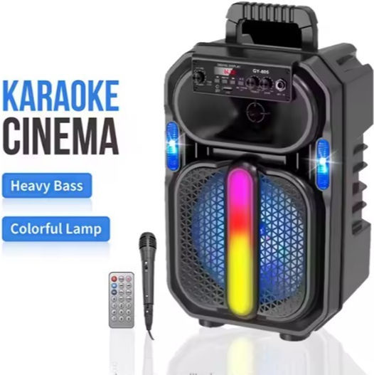 Ηχείο Karaoke με Ενσύρματo Μικρόφωνο και Εφέ Φωτισμού GY-805 Μαύρο