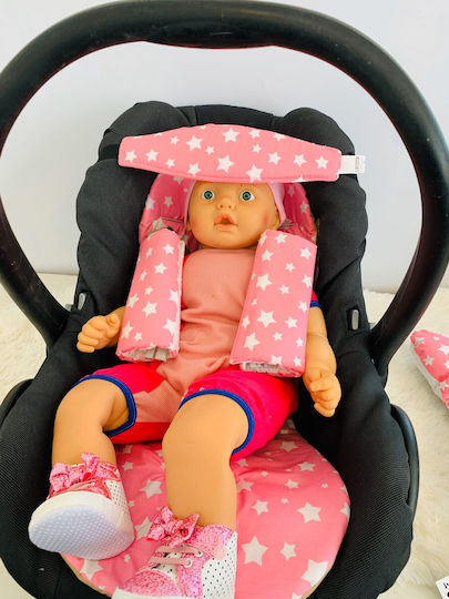 Headband Safety Strap Pink Stars