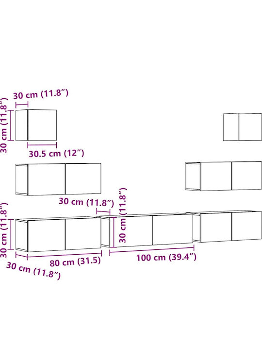 Wohnzimmer TV-Einheit Technical Oak