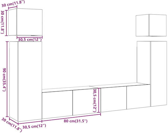 Wohnzimmer TV-Einheit Technical Oak