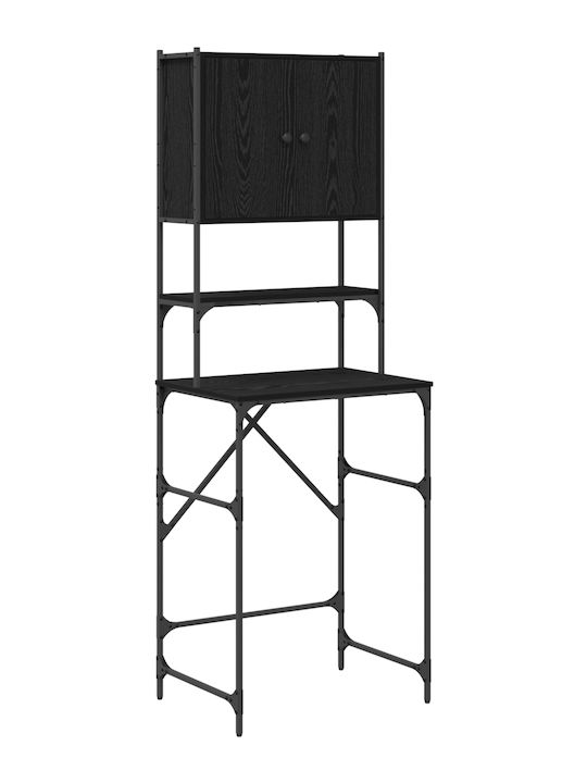 vidaXL Επιδαπέδια Ραφιέρα Μπάνιου Μεταλλική 68x48.5x194cm Μαύρη