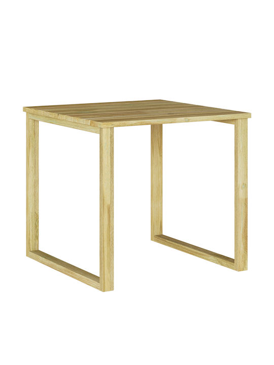Sitting Room Outdoor Free Standing Wood Table Natural 50.5x50.5x46cm