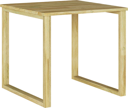 Sitting Room Outdoor Free Standing Wood Table Natural 50.5x50.5x46cm