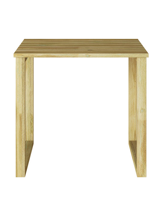 Sitting Room Outdoor Free Standing Wood Table Natural 50.5x50.5x46cm