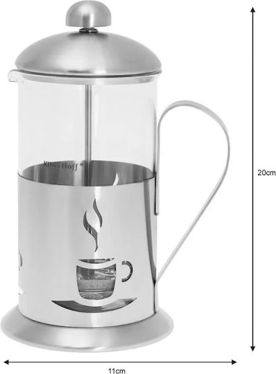 KING Hoff Manual Filter Coffee Maker Stainless Steel Silver 600ml