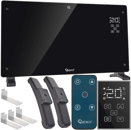 Geko Konvektorheizung Wand 2500W mit elektronischem Thermostat Schwarz