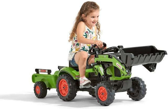 Παιδική Μπουλντόζα Claas Backhoe Ποδοκίνητη με Καρότσα & Πετάλι Πράσινη
