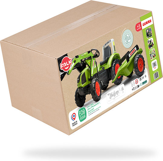 Kids Foot-to-Floor Bulldozer with Trailer & Pedal Claas Arion 430 Green
