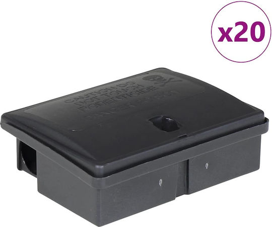 Vidaxl Mouse Traps 20 Pieces Black 13x10x4 cm