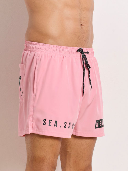 Men's Swimwear Shorts Pink with Patterns