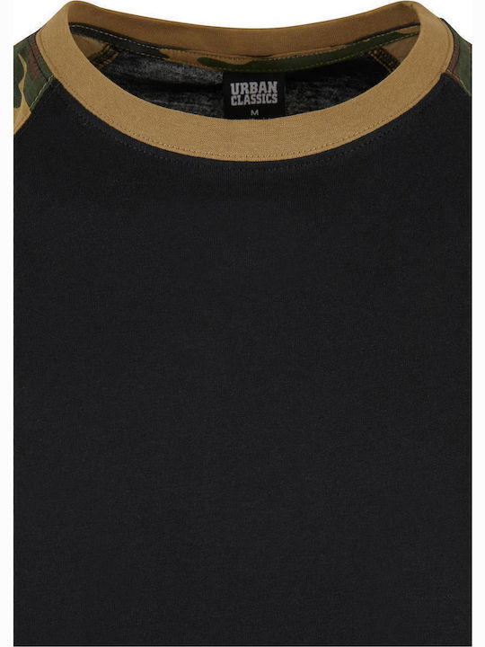 Contrast T-shirt Black / Wood