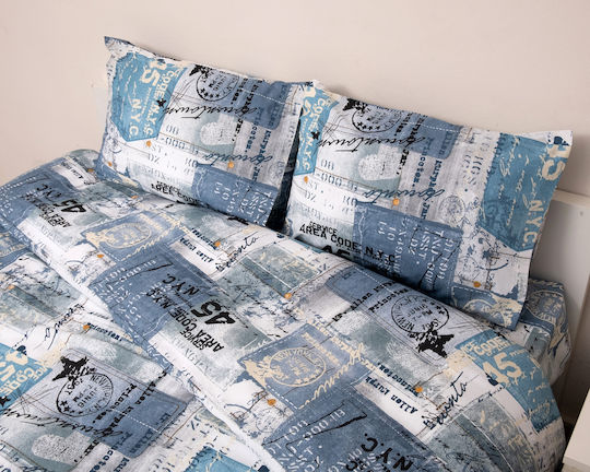 Viopros Set Cearceafuri De Pat Single Cu Hugger Din Cauciuc 100x200+25cm Albastru (3 Buc)