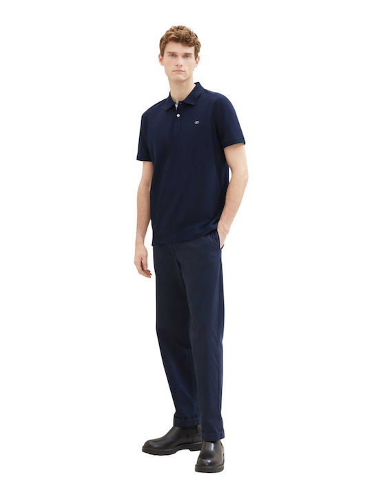 Basic Polo Herrenbluse Kurzarm Dunkelblau