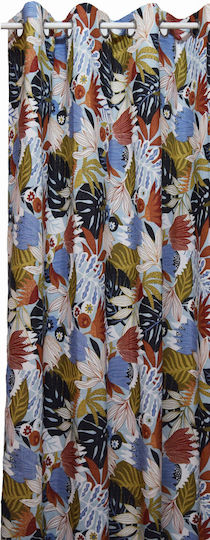 Decocraft Curtain With Blue Grommets 140x260cm