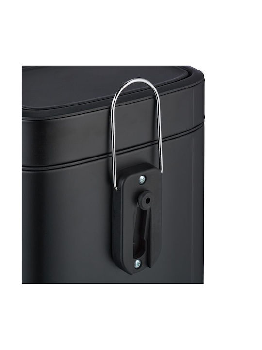 Relaxdays Coș De Gunoi Metalic Împingeți Negru 5lt