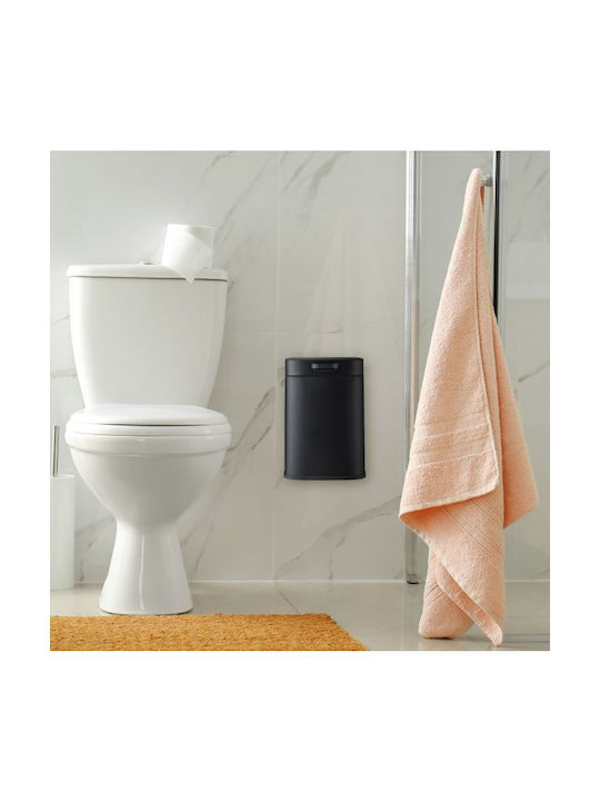 Relaxdays Coș De Gunoi Metalic Împingeți Negru 5lt