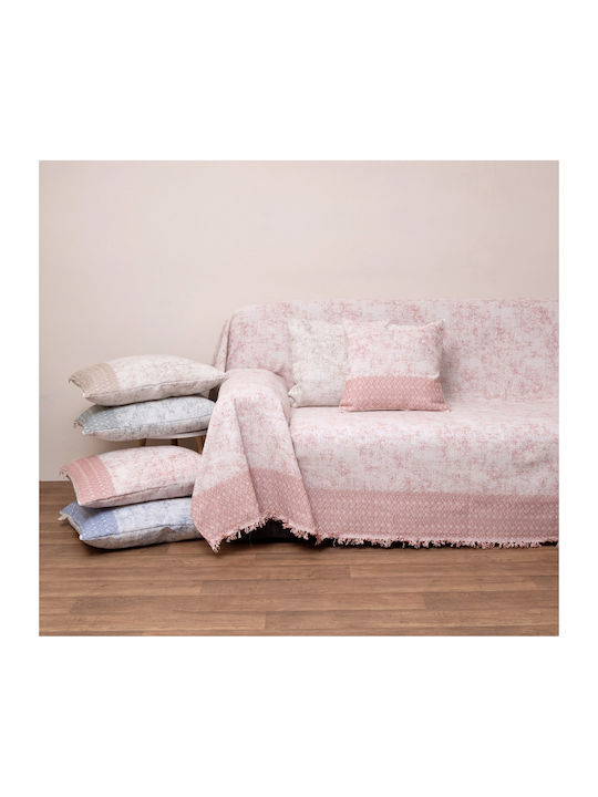 Viopros Armchair Throw Jacquard 180x180cm Coral