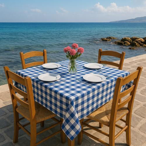 Linea Home Tischtuch Leinen Blue 150x220cm