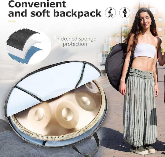 Instrument De Percuție Handpan 10 Note 22 Inch Tobe Manuale Re D Minor 440 Hz Bețe Suport Geantă De Transport Și Depozitare Performer