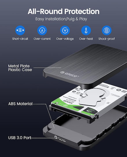 Orico Case for Hard Drive 2.5" SATA III with Connection SATA