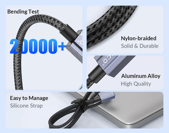 Orico Braided USB-A la Cablu Lightning 12W Negru 1m (GQA12-10-BK-BP)