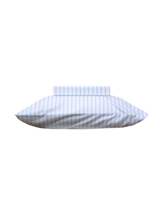 Viopros Σετ Κουβερλί Μονό Βαμβακερό Γαλάζιο 160x240cm 2τμχ