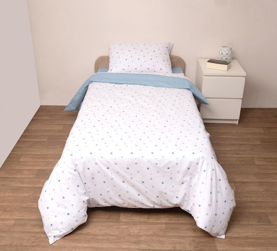 Viopros Icarus Set Coverlet Single Cotton Sky Blue 160x240cm 2pcs