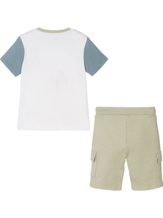 Kids' Set with Shorts Summer 2pcs White/Mint