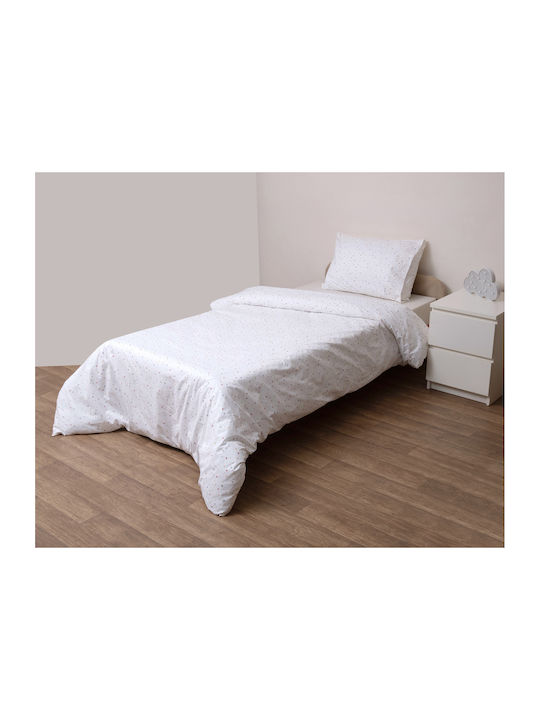 Viopros Duvet Set Single 160x240cm Rhea White 2pcs