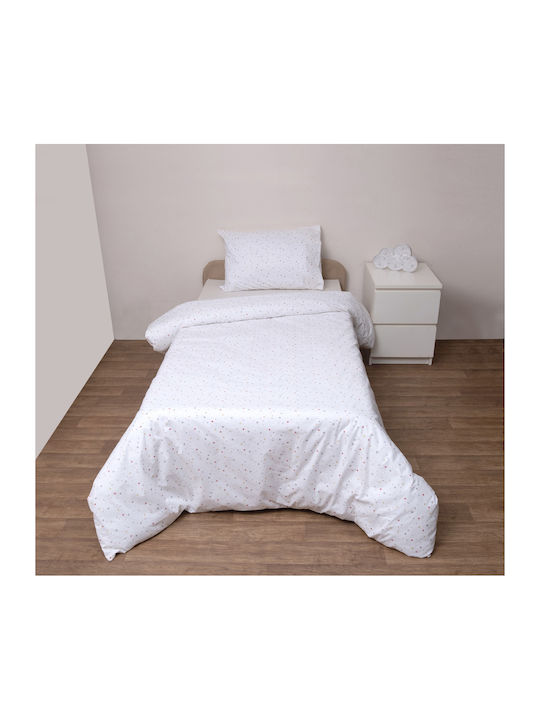 Viopros Duvet Set Single 160x240cm Rhea White 2pcs