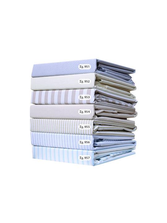 Viopros Cotton Duvet Cover Set 160x240cm Single With Pillowcase Light Blue
