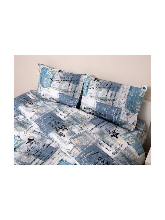 Viopros Set Pillowcases with Envelope Cover Blue 50x70cm