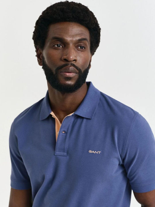 Contrast Pique Polo T-shirt Indigo
