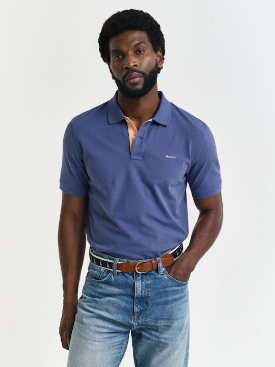 Contrast Pique Polo T-shirt Indigo