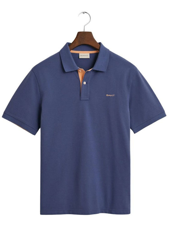 Contrast Pique Polo T-shirt Indigo