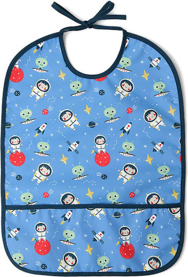 Kiokids Space Impermeabila Bavetă material textil cu bandă de dantelă & Buzunar Albastru pentru 4 m+