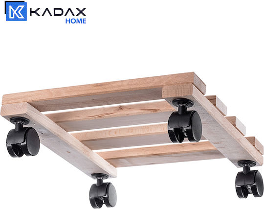 Kadax Blumentopfständer Holz Beige mit Rädern
